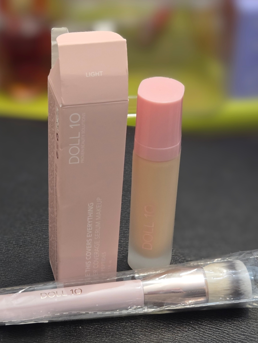 Doll 10 Makeup Brush and T.C.E Super Coverage Serum Foundation with Peptides